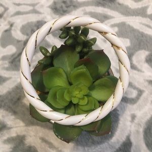 White & gold swirly retro bracelet braid twist